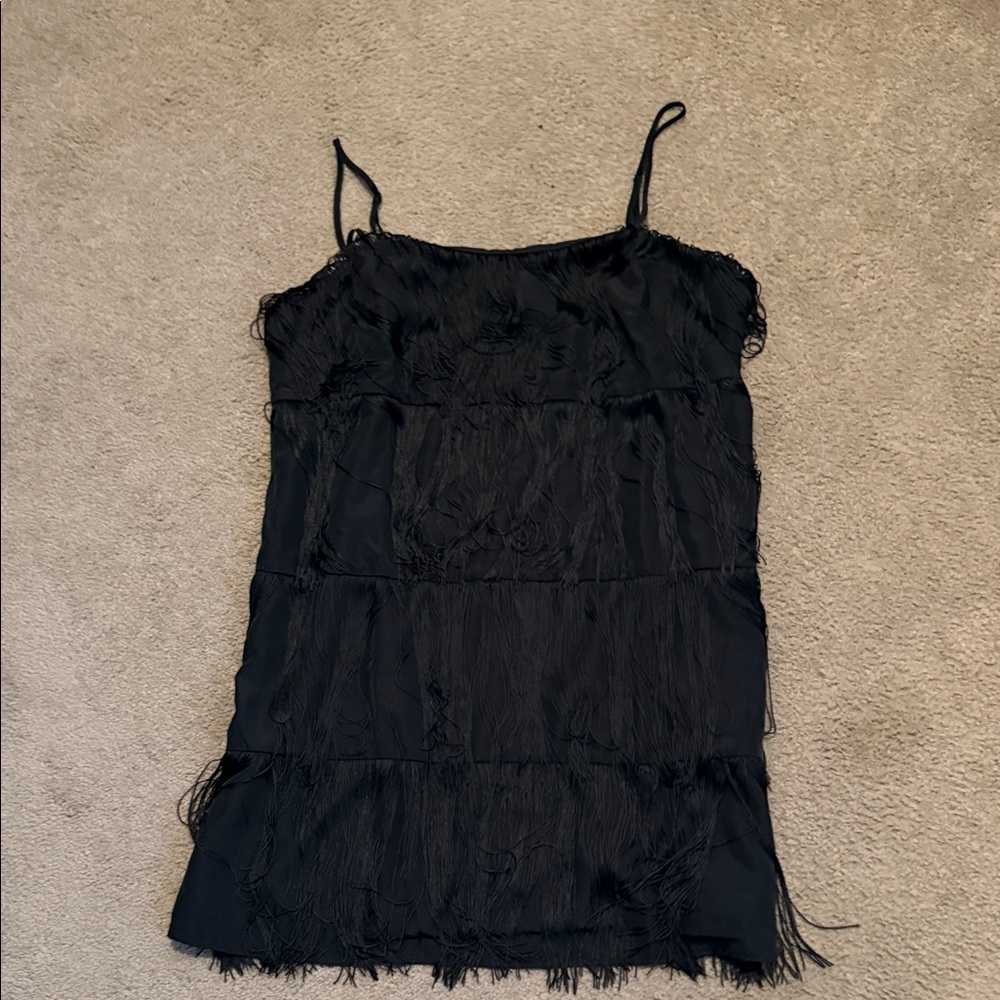 A New Day Black Fringe Mini Dress